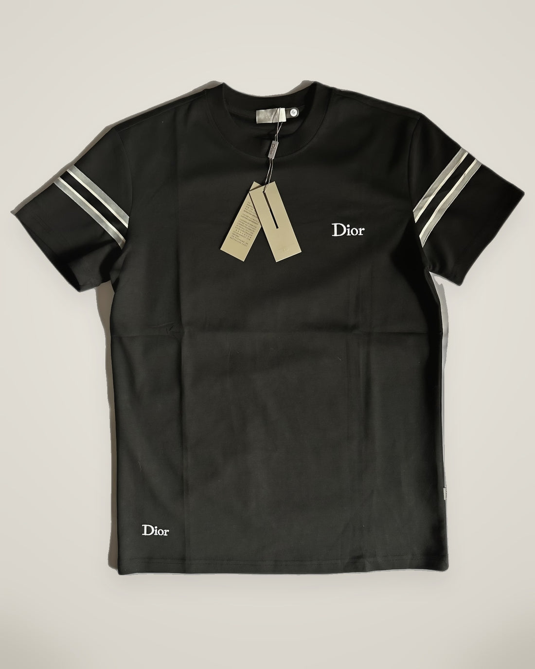 Camiseta Premium — Dior Rayas (Negra)